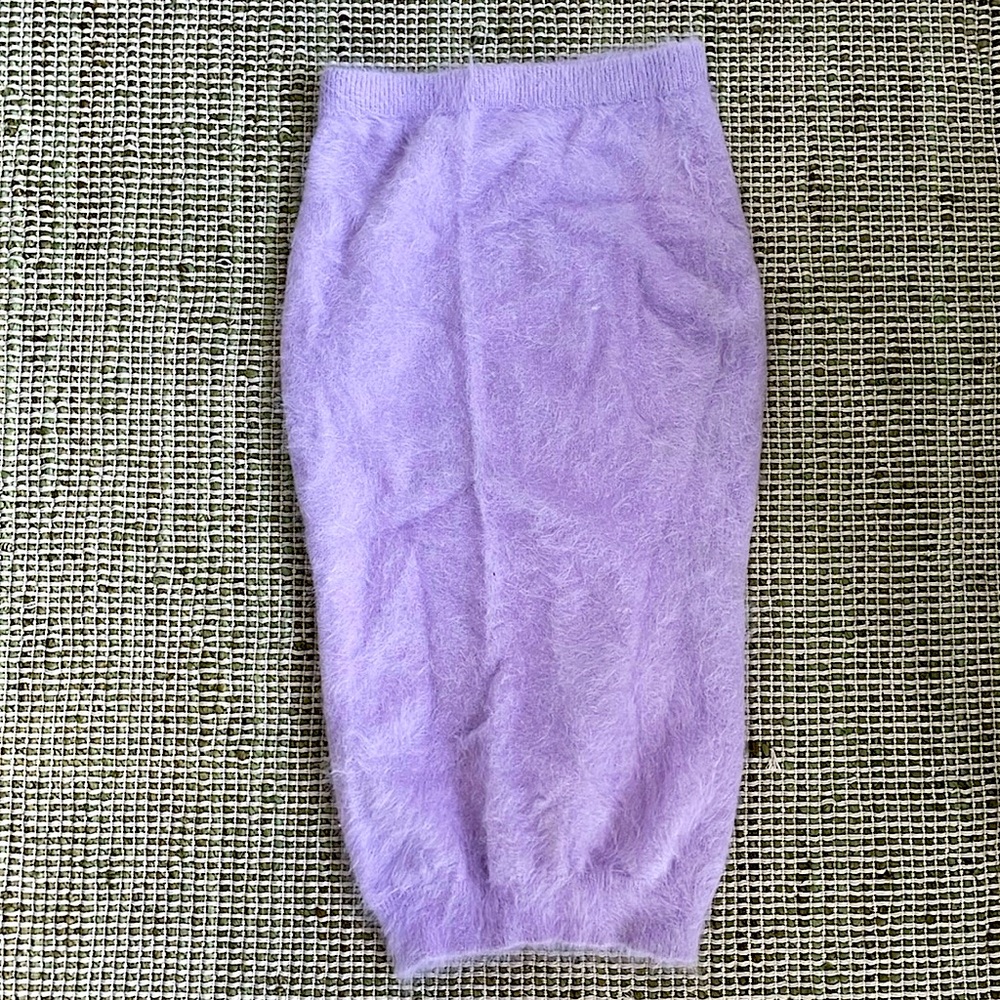 Vintage Mohair lavender purple fitted Midi Skirt size 4 (flexible sizing)